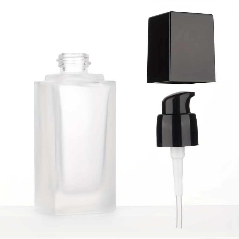 30ML Glass Foundation Bottle with Square Pump for Oils Cosmetics Samples