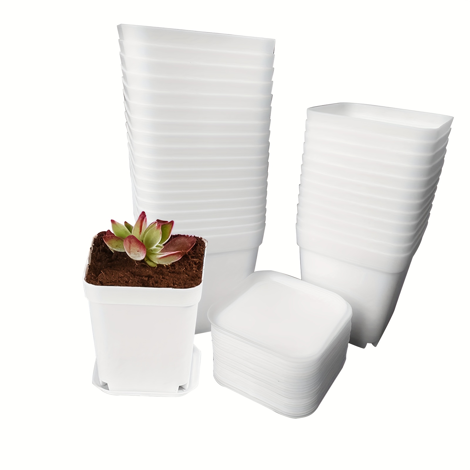 square ceramic flower pots
