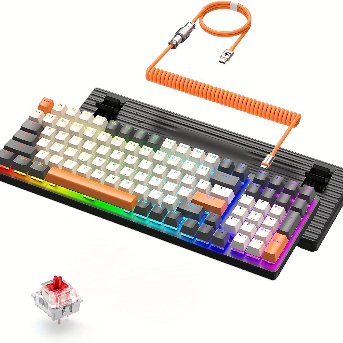 Nuevo teclado mecánico 60%, teclado para juegos con cable retroiluminado  LED RGB, ergonómico, para PC/Mac Gamer, Typist