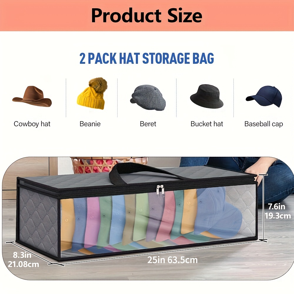 Household Large Closet Hat Hanging Storage Bag Baseball Hat - Temu