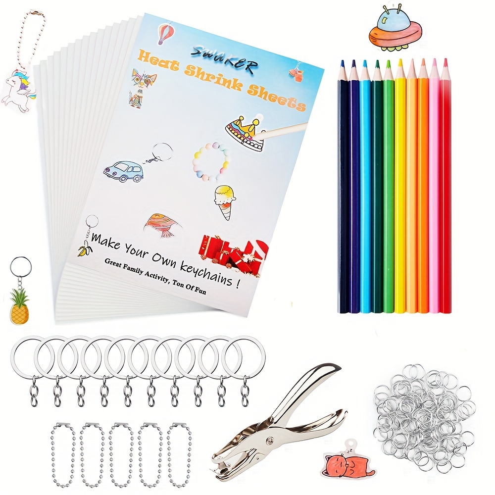 Kid's Drawing Shrinking Keyring Kit