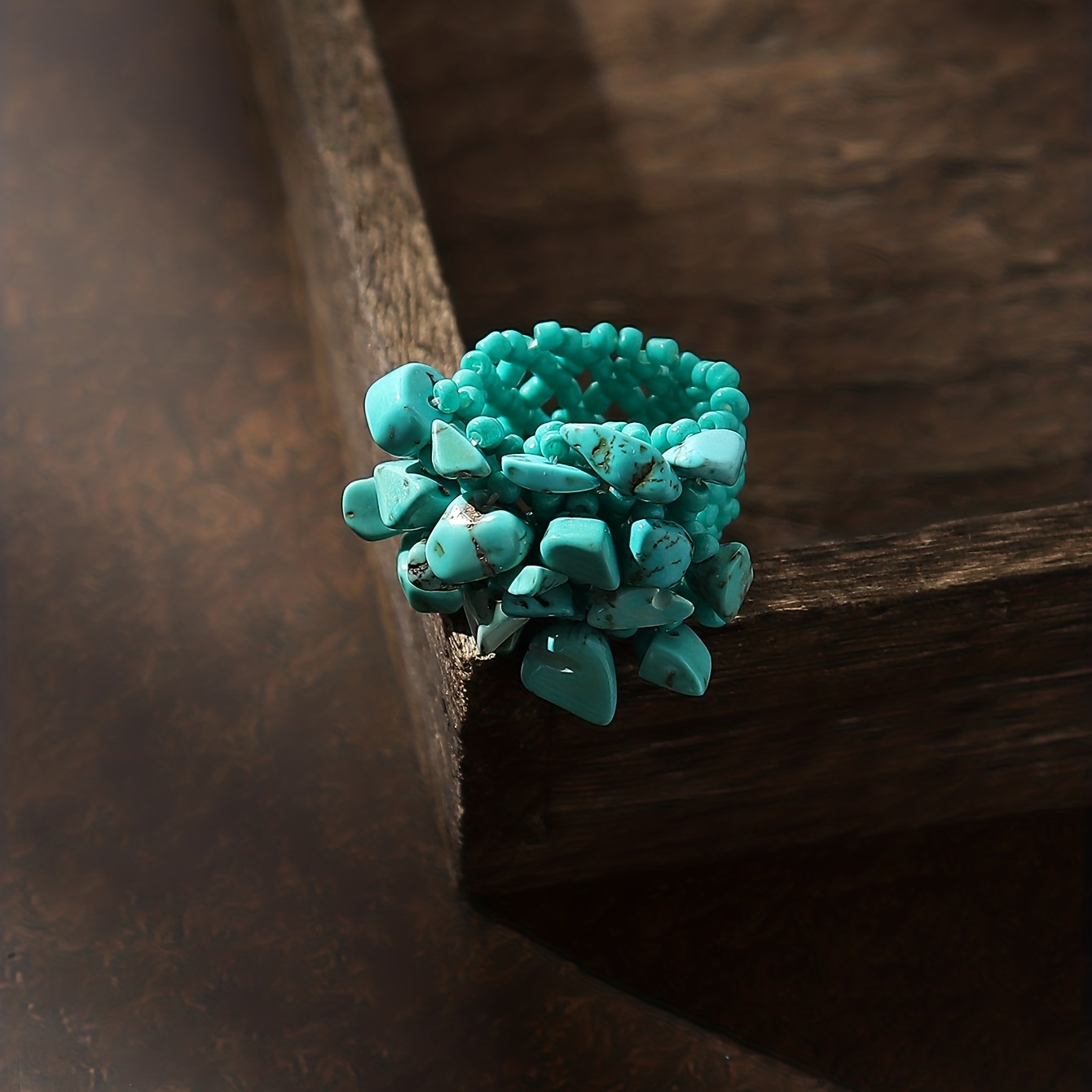 Bohemian Vacation Style Rice Beads Beaded Band Ring