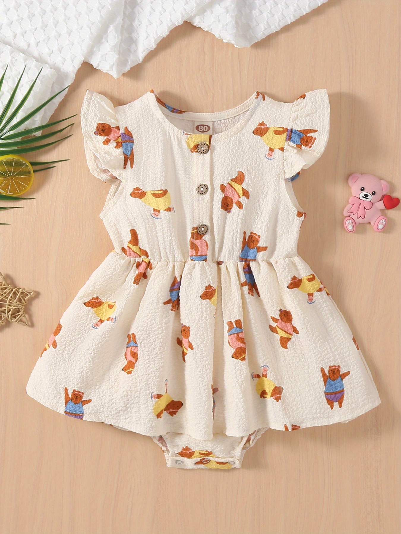 Girl's Plaid Pattern Teddy Fleece Dress & Bear Pattern Bag Set, Doll Collar  Long Sleeve Dress, Kid's Clothes For Spring Fall - Temu