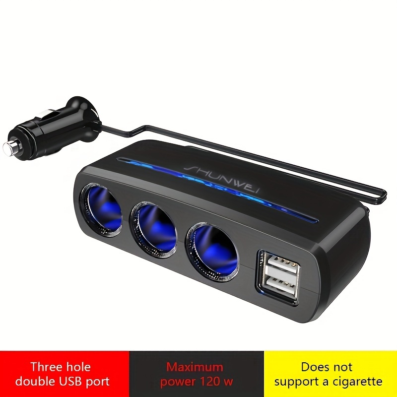 Prise USB 12V, Charge rapide 3.0 Double chargeur de voiture USB avec  interrupteur de contact et voltmètre pour 12V / 24V