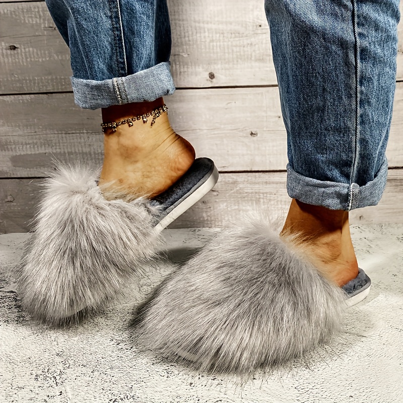 Grey faux fur on sale sliders