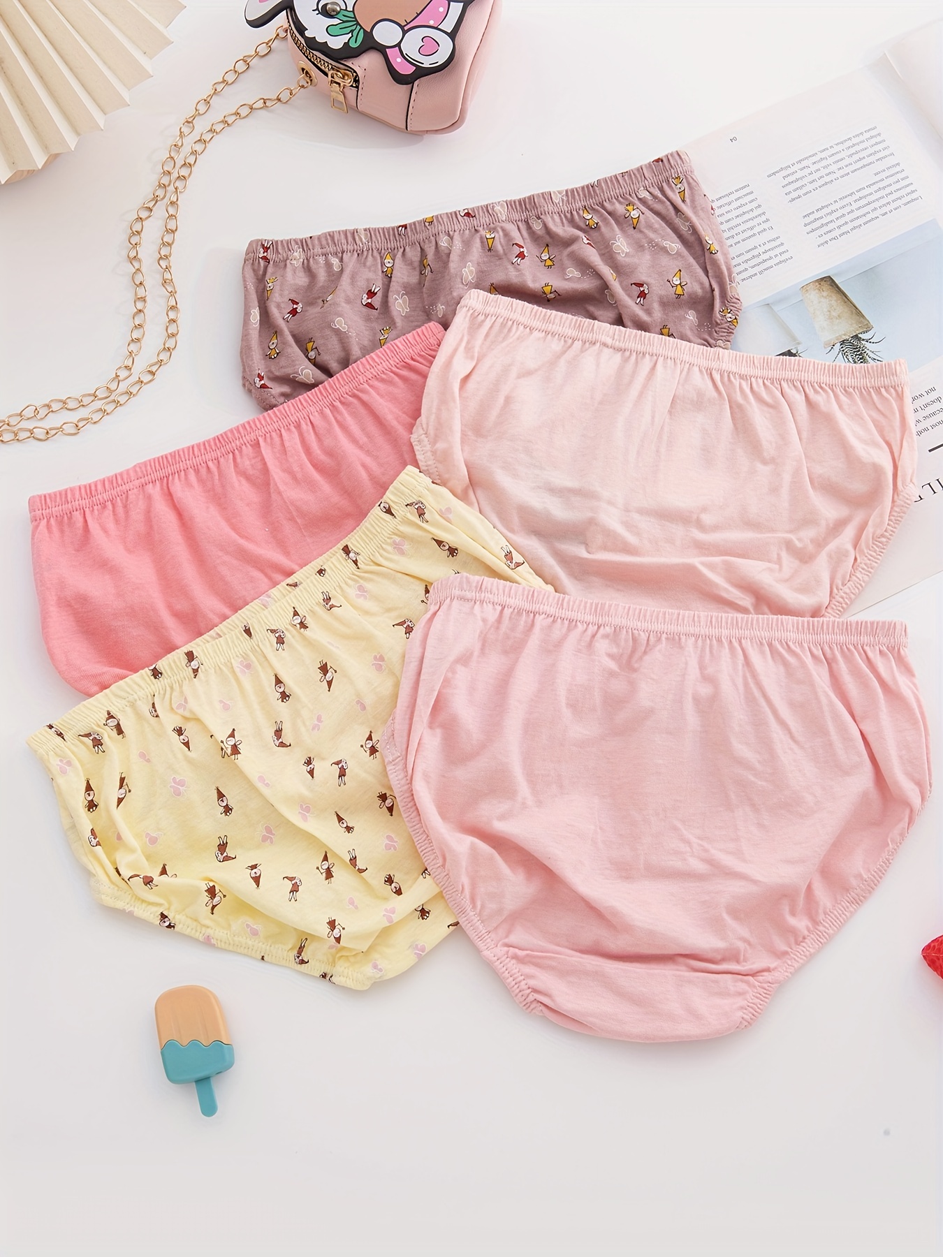 Girls Cute Princess Pattern Cotton Brief Underwears - Temu