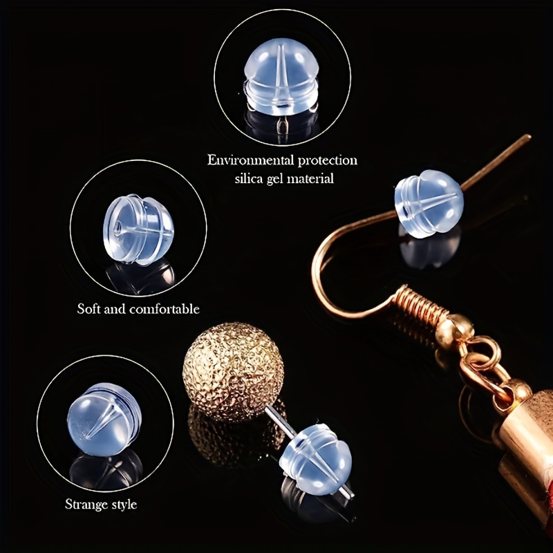 100pcs Clear Earring Backs for DIY Earrings Making