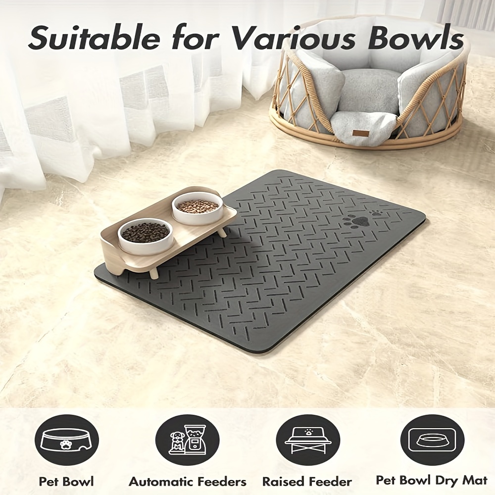 MontVoo-Absorbent Pet Feeding Mat-No Stains Quick Dry Dog Mat for Food and  Water Bowl-Rubber Backing Dog Food Mat Dog Water Dispenser Mat-Dog