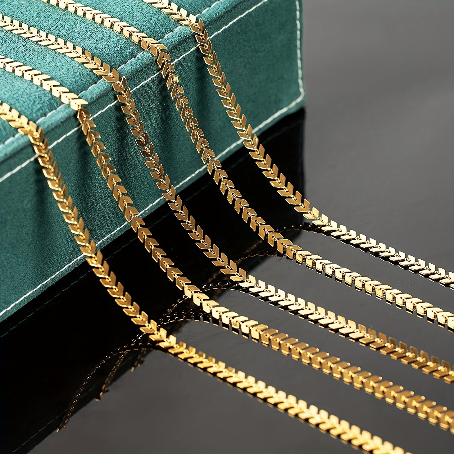 Diy Rectangular Stainless Steel Chain For Jewelry - Temu