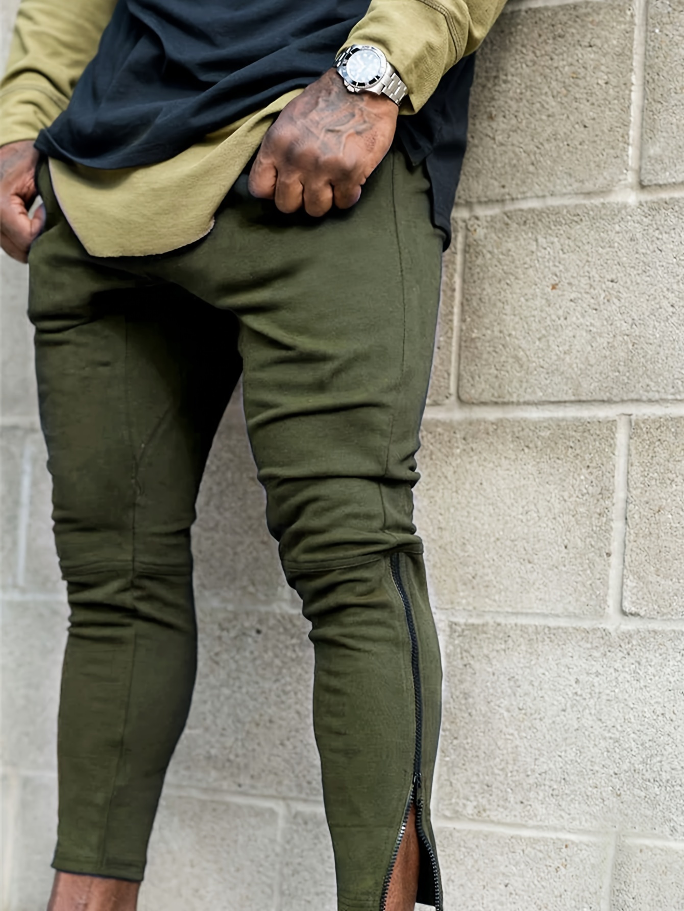 Olive Green Pants Men - Temu