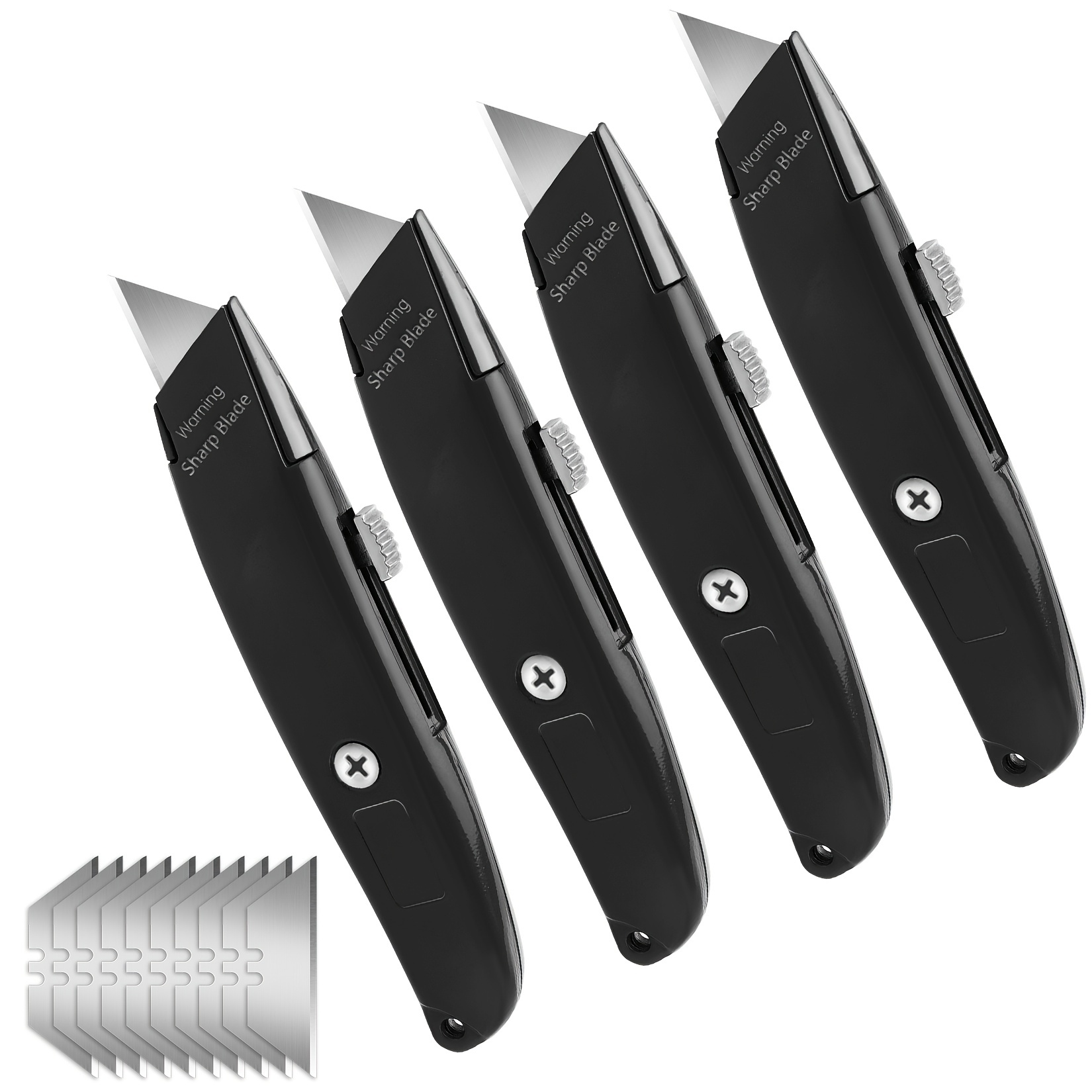 4 Pack Box Cutter Premium Utility Knife Box Cutters Retractable Heavy