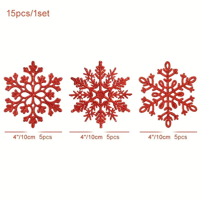 Mini Glitter Snowflake Ornament Set Christmas Tree Christmas - Temu