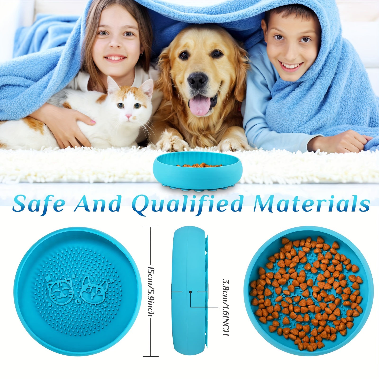 Licking Mat For Dogs Cats, Slow Feeder Dog Bowls Dog Licking Mat With  Suction Cups, Dog Slow Feeder Bowl For Anxiety Relief