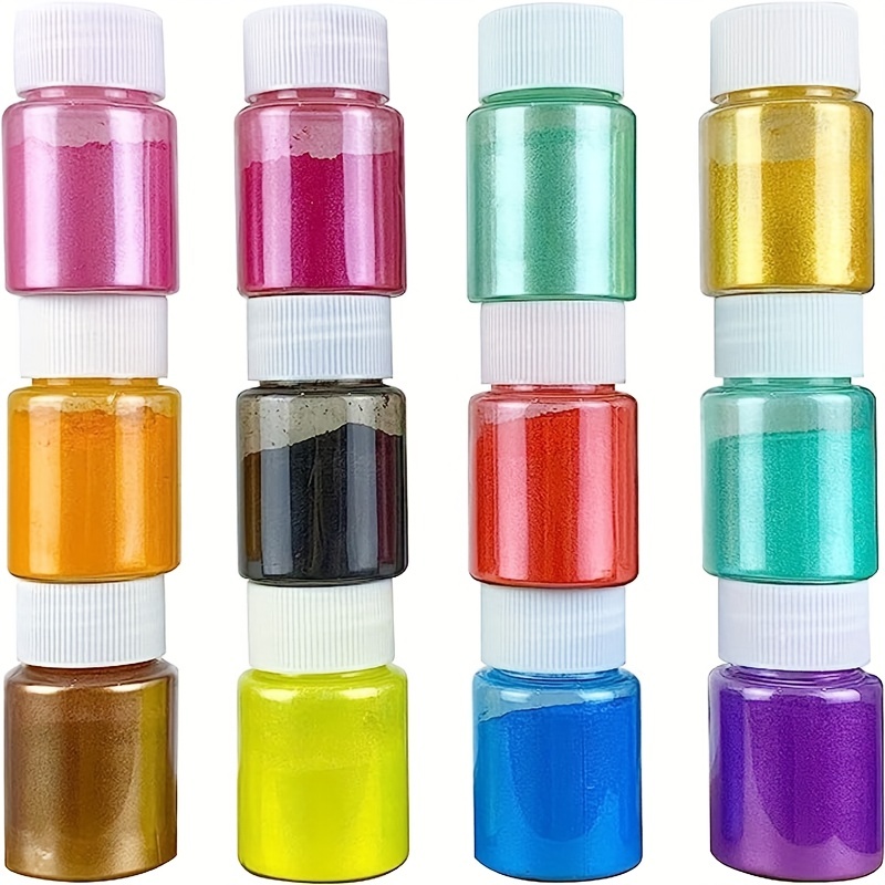 6 Bottles Mica Powder Powdered Pigments Set Epoxy Resin Dye - Temu