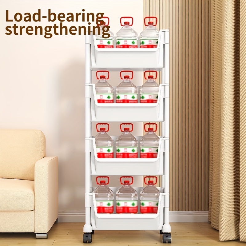 Multi layer Cart Floor Standing Storage Rack For Living Room - Temu