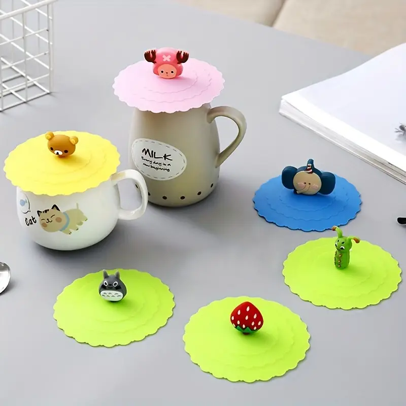 Creative Silicone Cup Cover With Leak proof And - Temu
