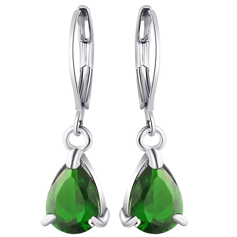 Multicolor Teardrop Zircon Drop Dangle Earrings