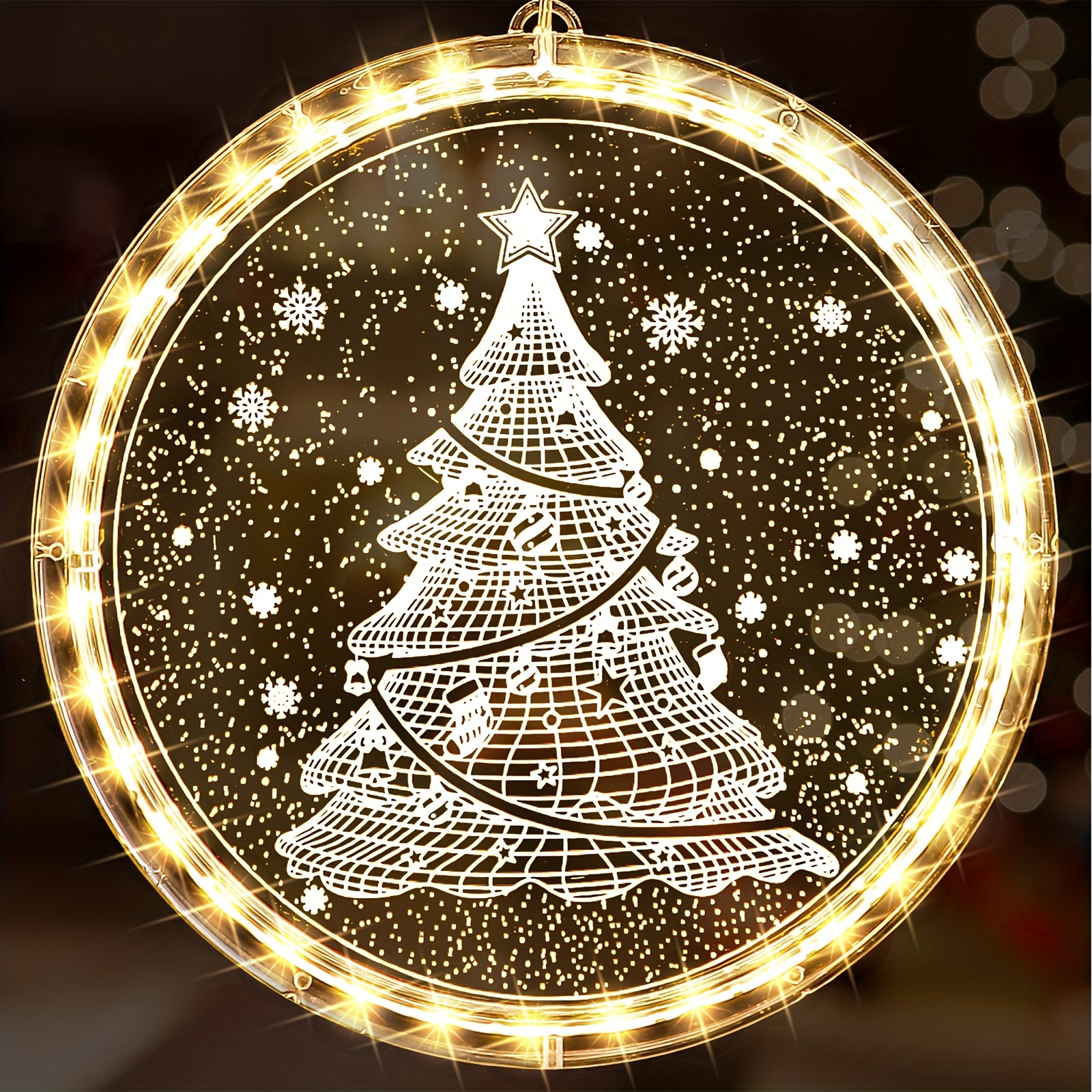 1pc Guirlande Lumineuse De Noël Pour Fenêtre, Décoration LED De Noël, Pour  Décorations Intérieures Et Extérieures De Fenêtres, Lumières 3D Suspendues