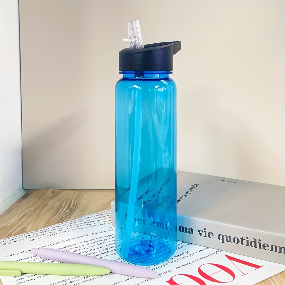  D-GROEE Botella de agua con pajita, botella de agua de plástico  de 23.7 fl oz con pajitas e infusor de frutas, taza de té saludable,  portátil, fitness, deporte, viajes al aire