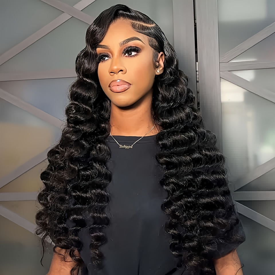 Deep Wave 4x4 Lace Closure Wig 180% Density Wear Go Wigs New - Temu