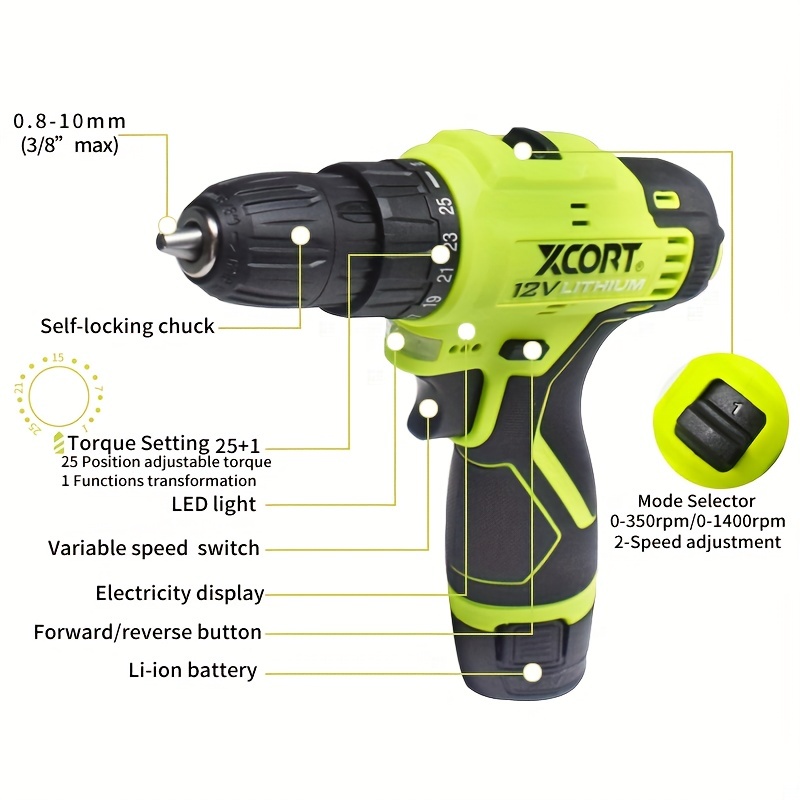 12V Max* Cordless 3/8 In Drill Driver Kit (1) Lithium Ion Battery