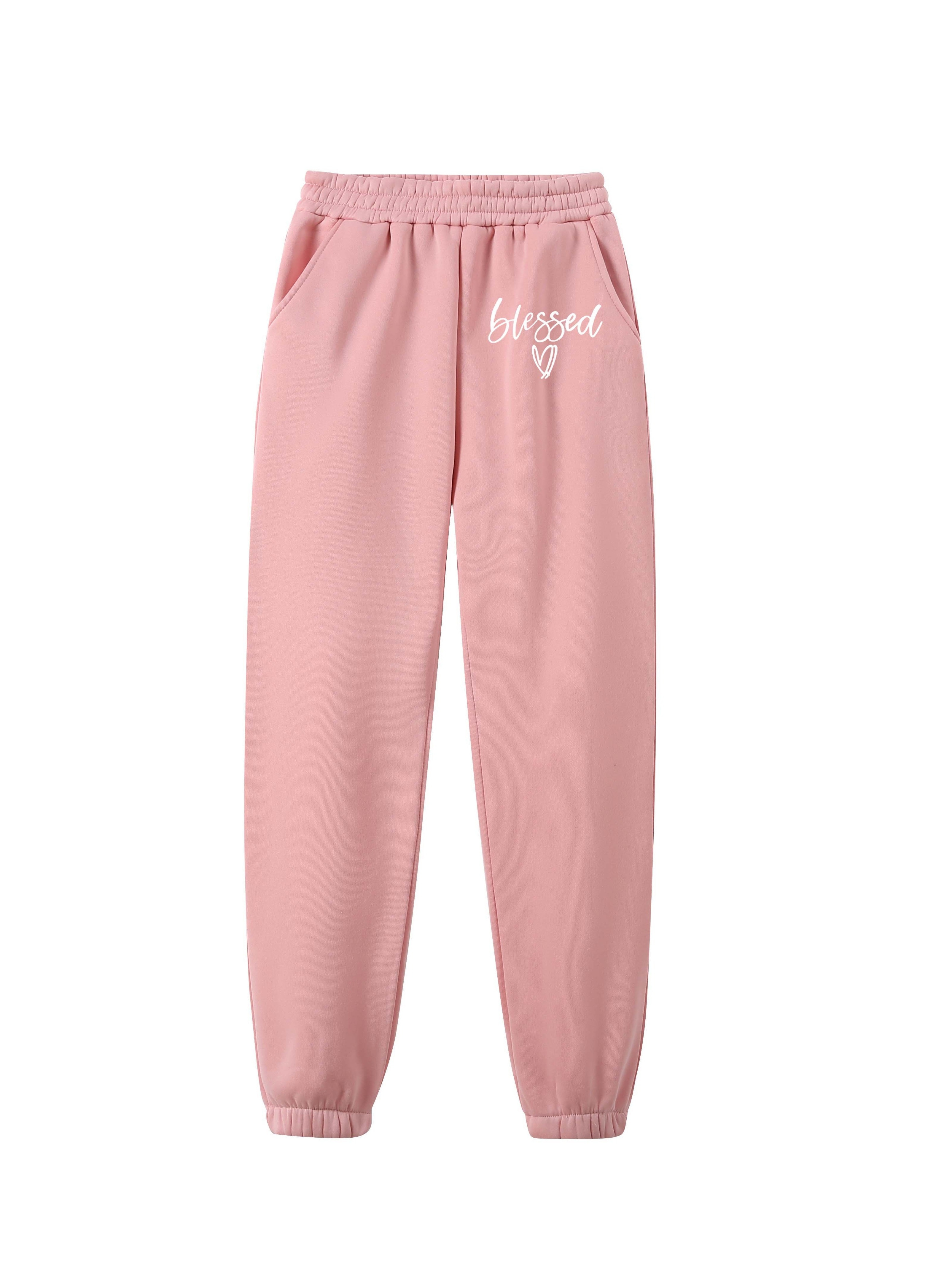 Love Thy Pink Graphic Blessings Sweatpants Women's Size XL New