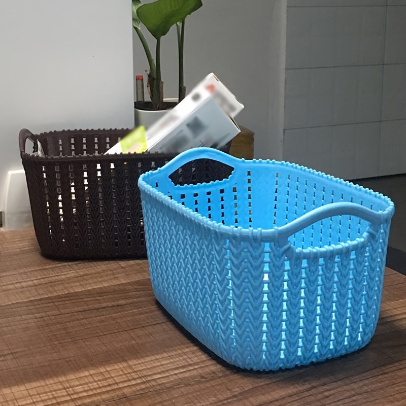 Boîte de rangement Portable, panier en plastique divisé, bac avec 3  compartiments, organisateur de bureau pour pinceaux de peinture d'art