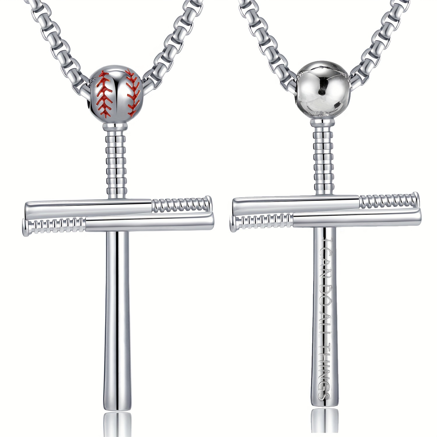 Baseball cross pendant hot sale and chain