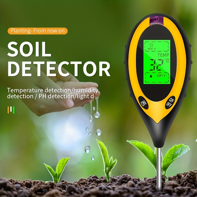 

1pc 4-in-1 Soil Survey Instrument, Electronic Soil Detector, Ph Tester, Light Meter, Acid And Alkali Detection