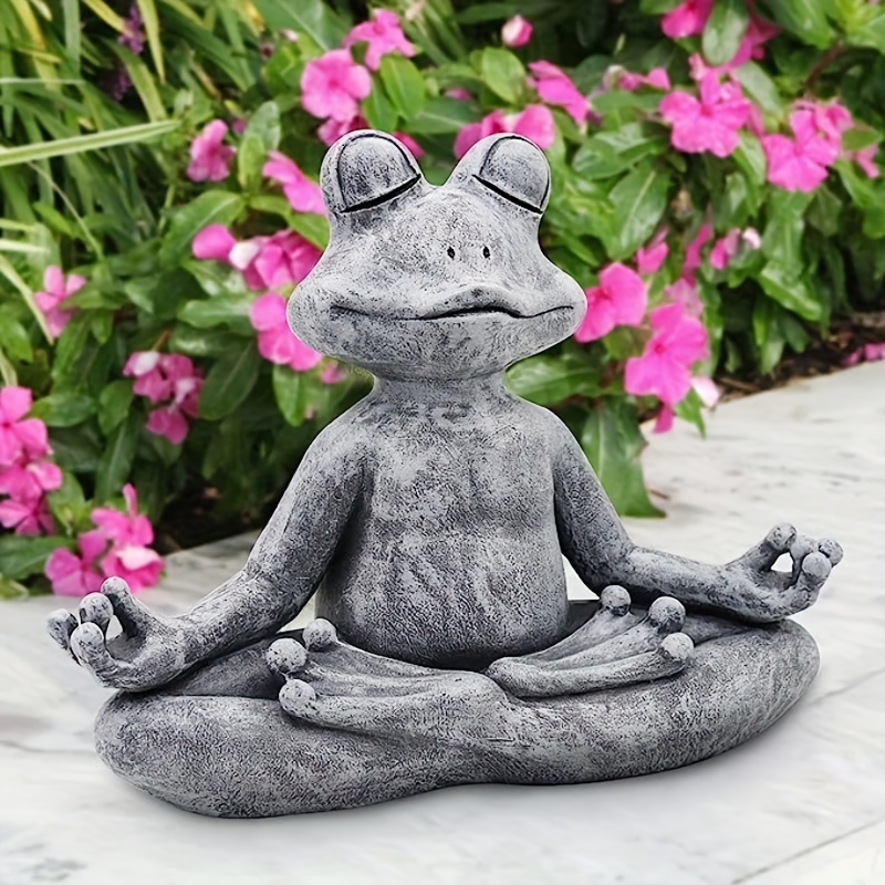 QIANSHENG 3PCS Yoga Frog Statue Basic Yoga Pose Frog Figurine Resin Frog  Sculpture Collectible Figurines Funny Creative Desktop Ornament for Home
