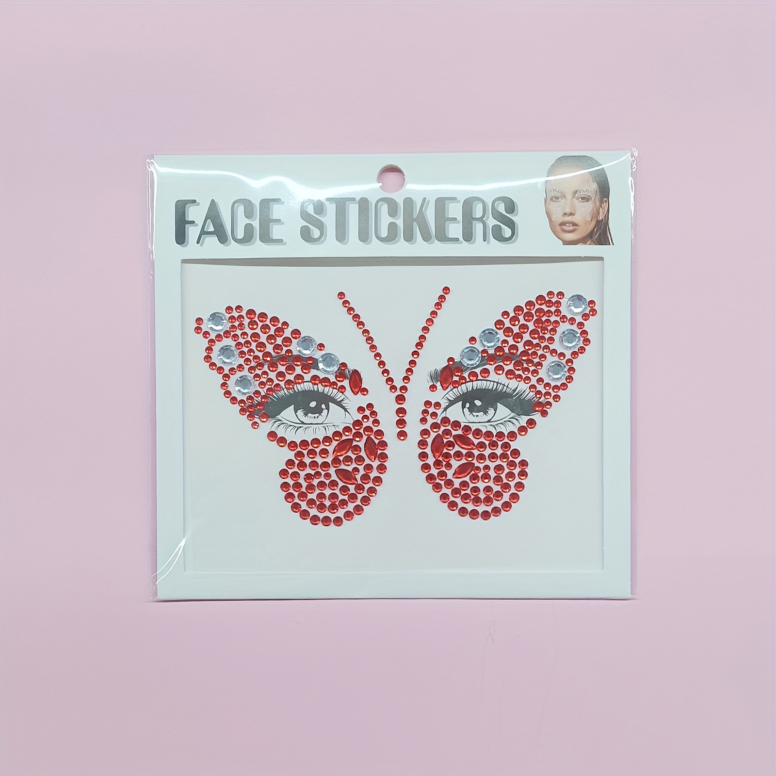Facial Decorative Rhinestones Stickers, Butterfly Shape Red Acrylic Color  Eyebrow And Eye Stickers Tattoo Stickers, Diy Makeup Decors For Festival  Party - Beauty & Health - Temu
