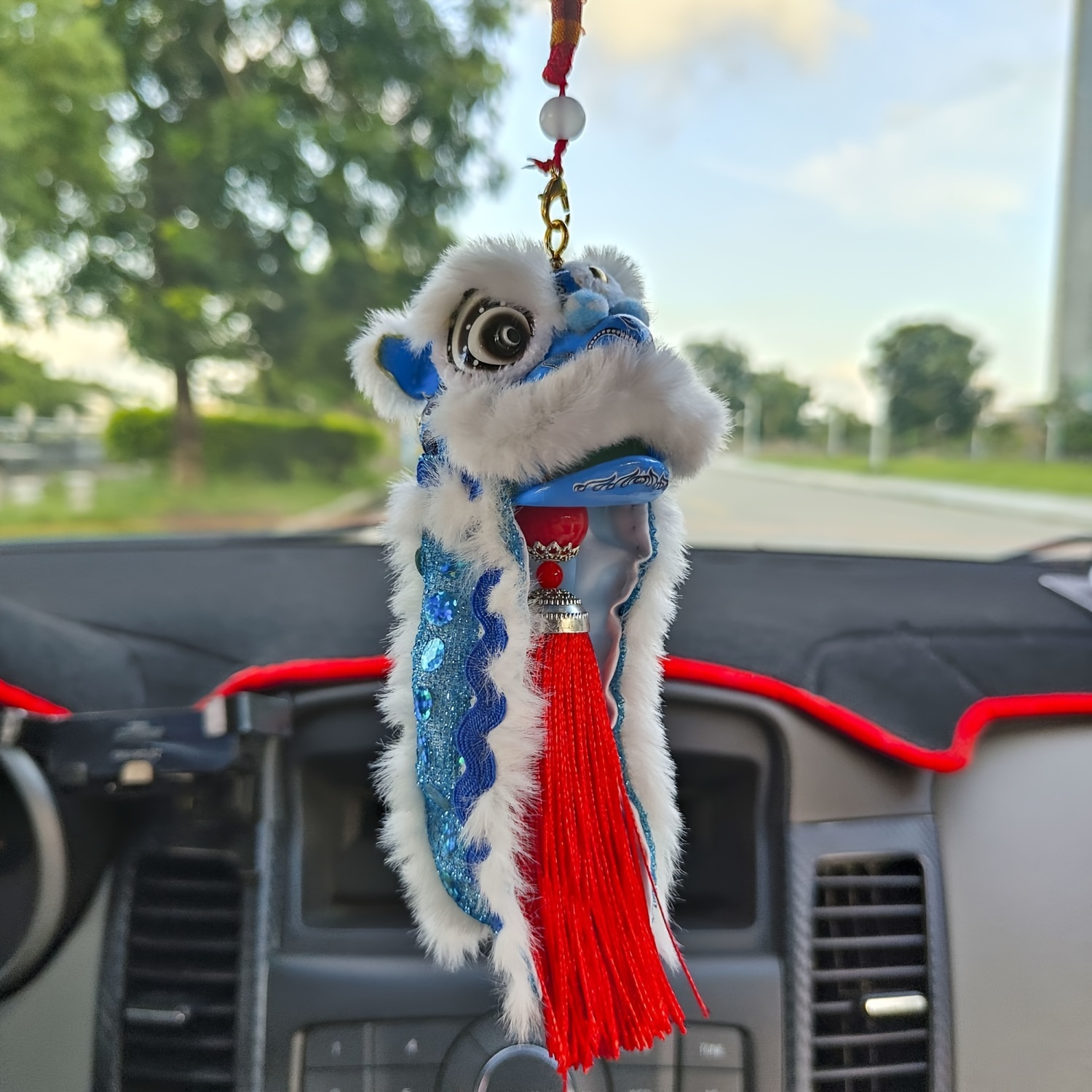 Chinese Dance Lion Car Hanging Ornament Chinese Knot Tassel - Temu
