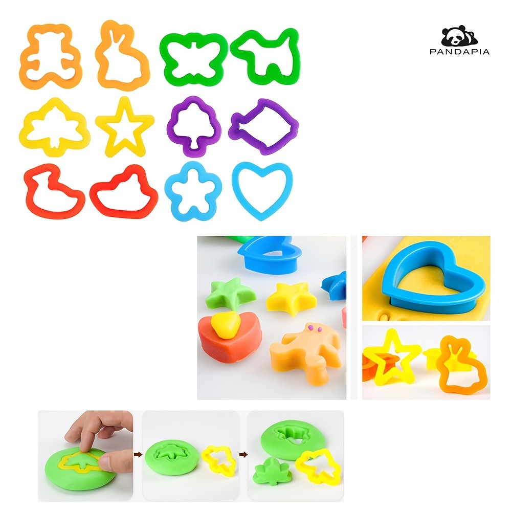 Dough Play Tool for Kids Cartoon Dinosaur Fruit Roller Cutter Scissor  Playdough Accessories Plasticine Mould Early Education Toy