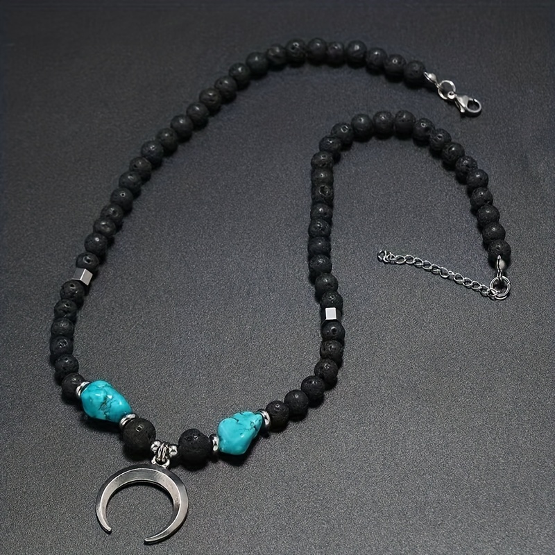 Boho Beaded Coconut Shell Vintage Alloy Necklace for Men