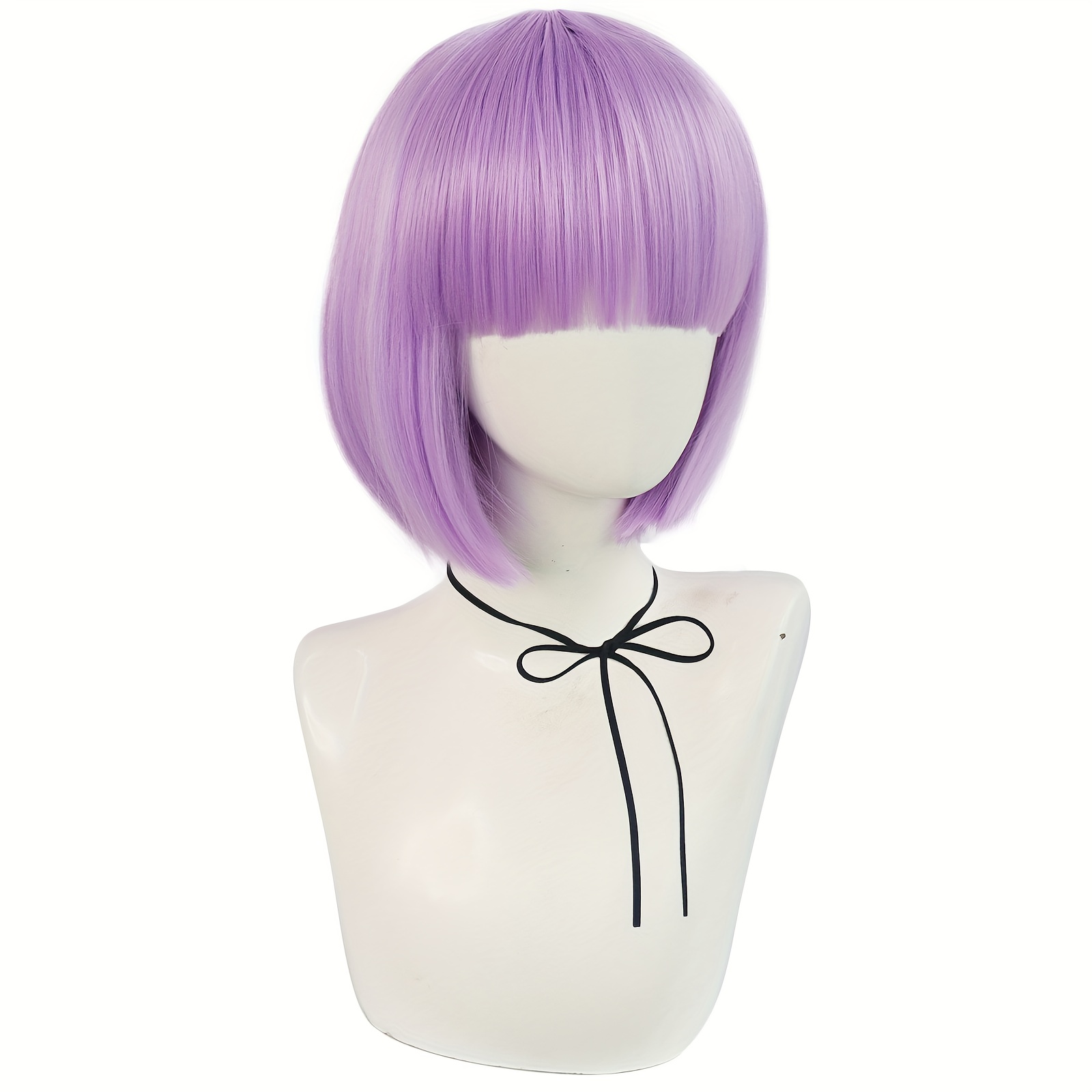 Bob Blue Curly Wavy Wigs With Bangs Short Colorful Cosplay Wigs For Women Afro Halloween DaiIy Natural Heat Resistant Fake Hair