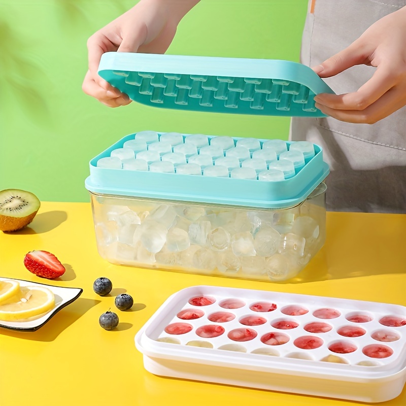 Food Grade Silicone Ice Tray Square Ice Cube Mold With Lid - Temu
