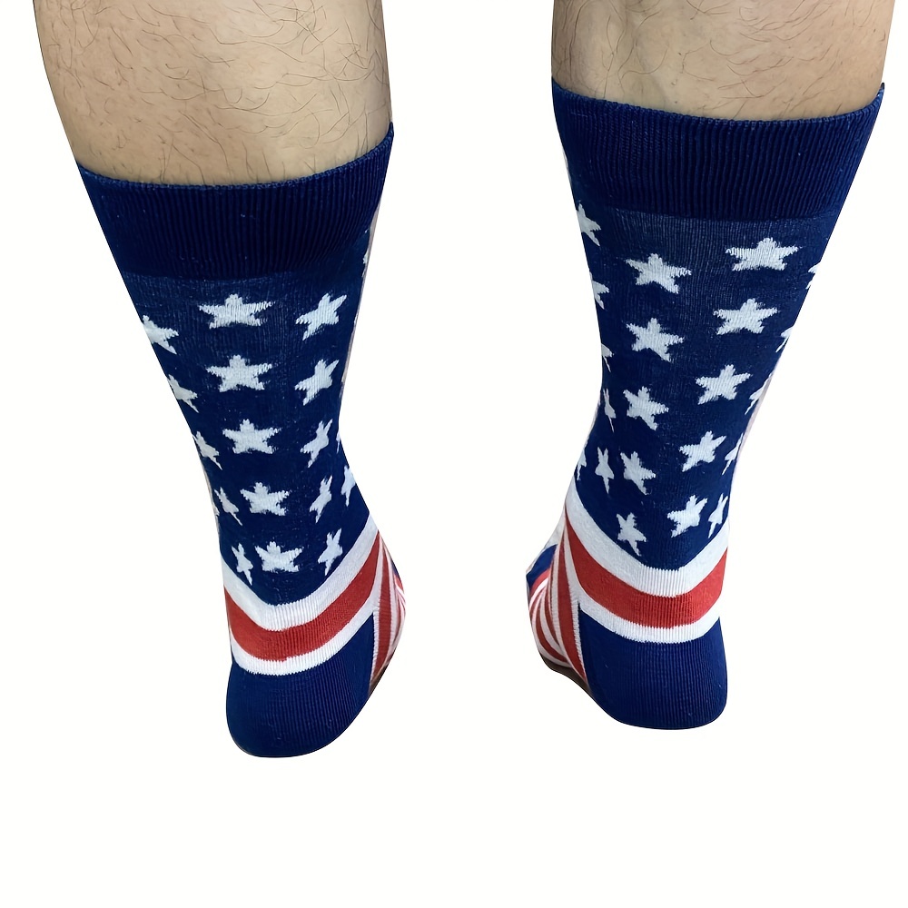 1/2 Pares De Calcetines De Moda Con Patrón De Bandera Americana