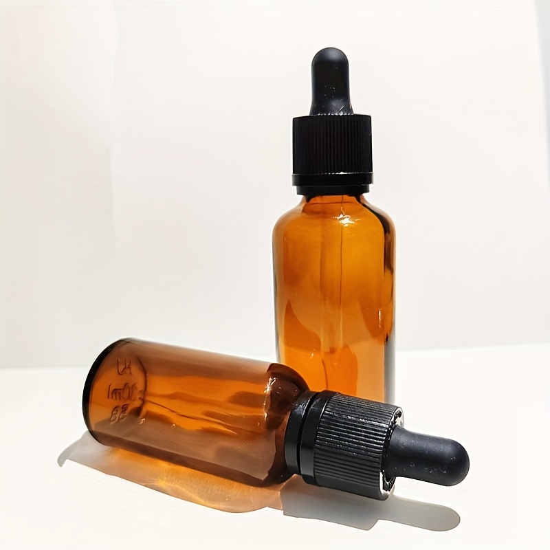 50ml Amber Glass Bottle with Glass Pipette, Tamper Evident, Eye Dropper