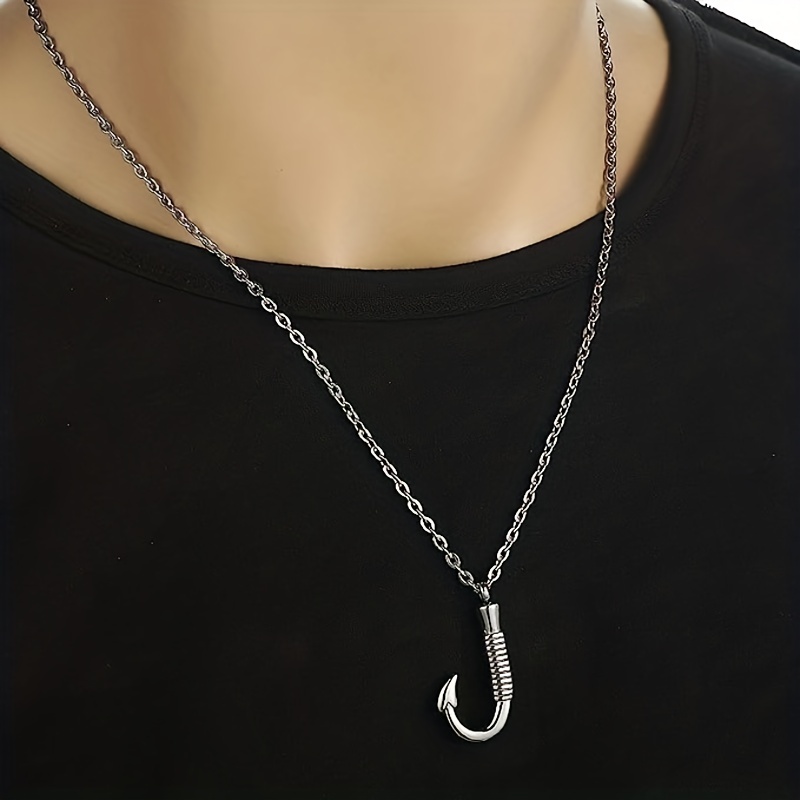 Stainless Steel Fishing Hook Urn Necklace for Ashes - Keepsake Memorial  Pendant with Cremation Jewelry *