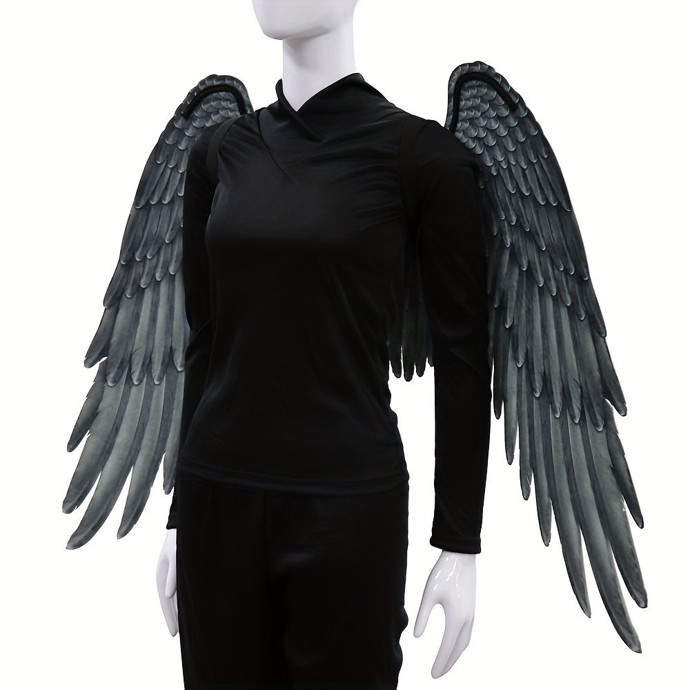 Alas de ángel grandes para adultos, alas decorativas para disfraces, tela  no tejida impresa para fiestas, Halloween, carnaval, Mardi Gras, para Negro