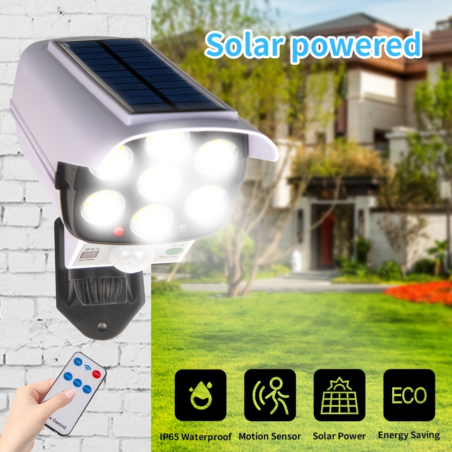 2000 Lumens Motion Sensor Solar Lights With 77 LEDs and Remote Controller