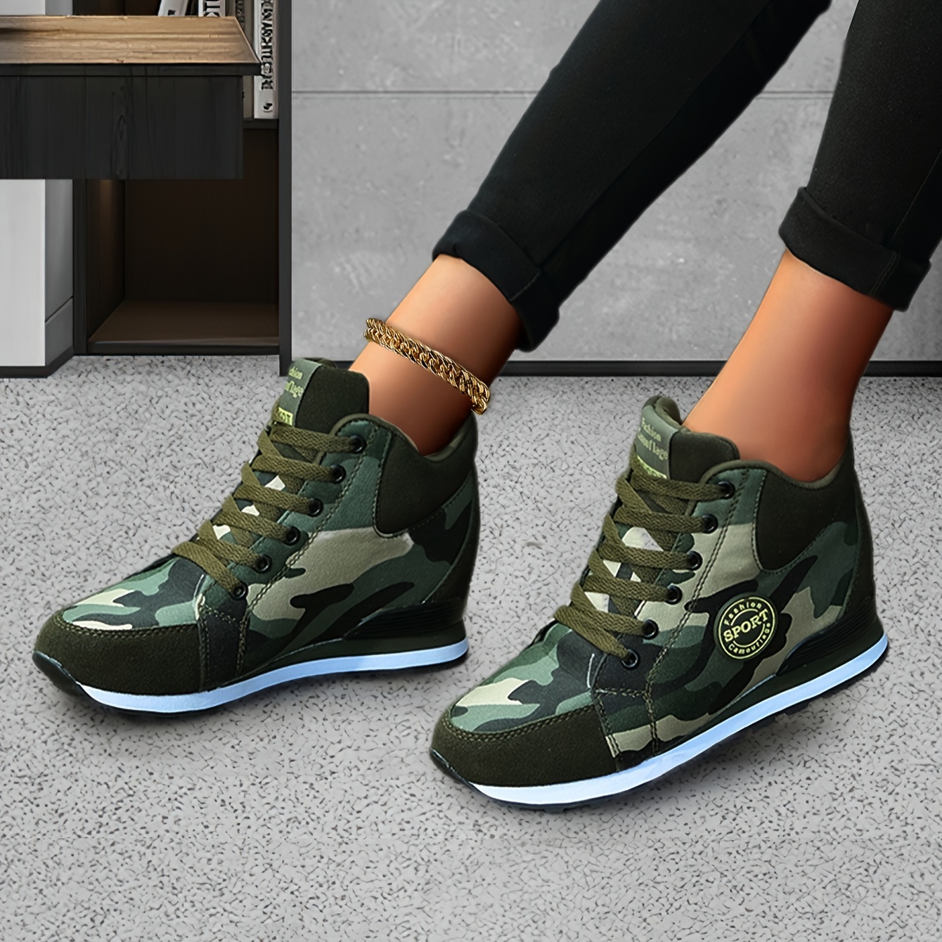 Womens camo cheap high top sneakers