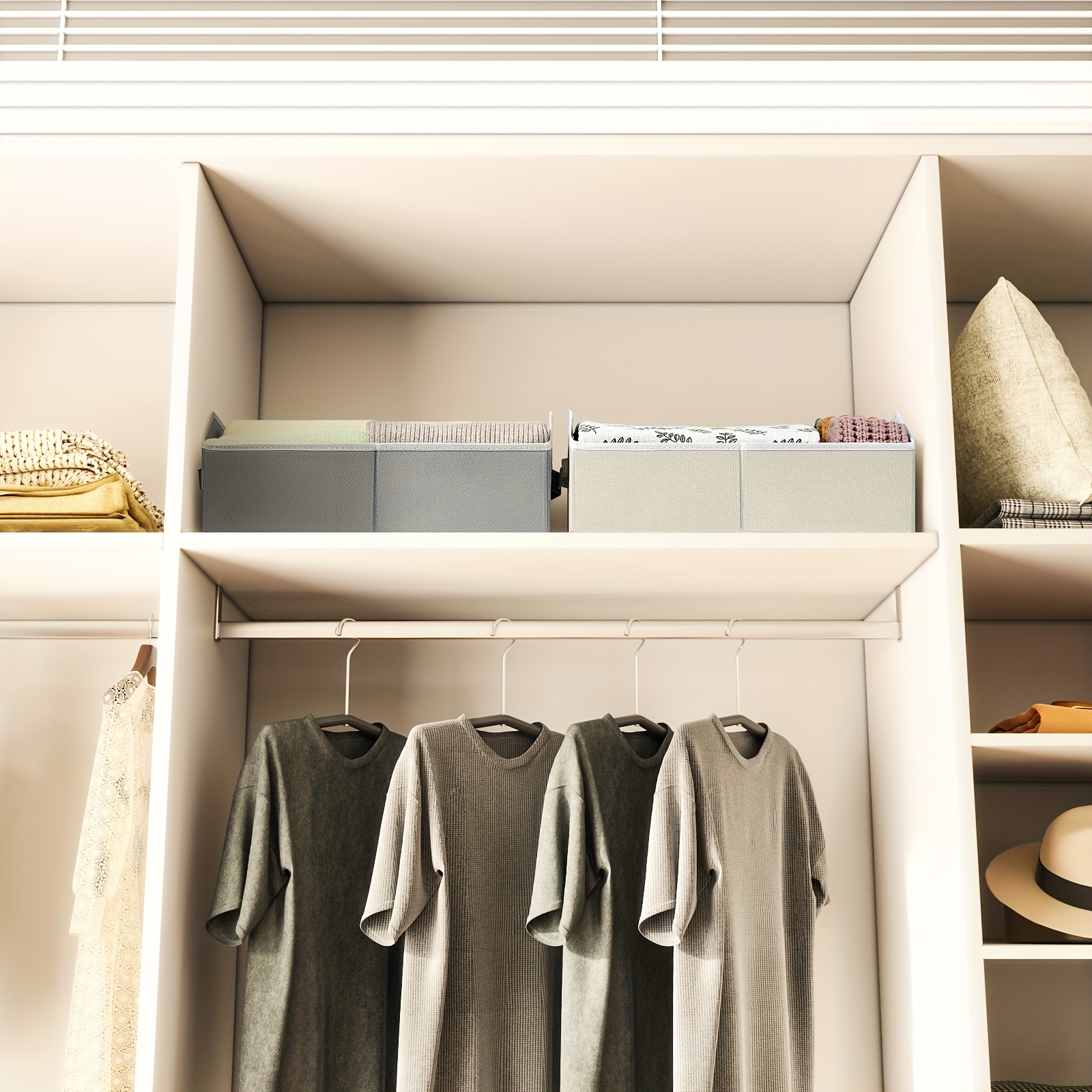 Homsorout Closet Basket, Trapezoid Storage Bins with Handles, 6 Pack  Storage Baksets for Organizing, Foldable Storage Bins for Shelves, Linen  Closet