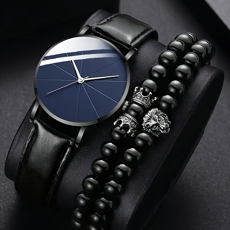 Watch Men\'s Cool Pu Temu Fashion Quartz Analog - Wrist Leather