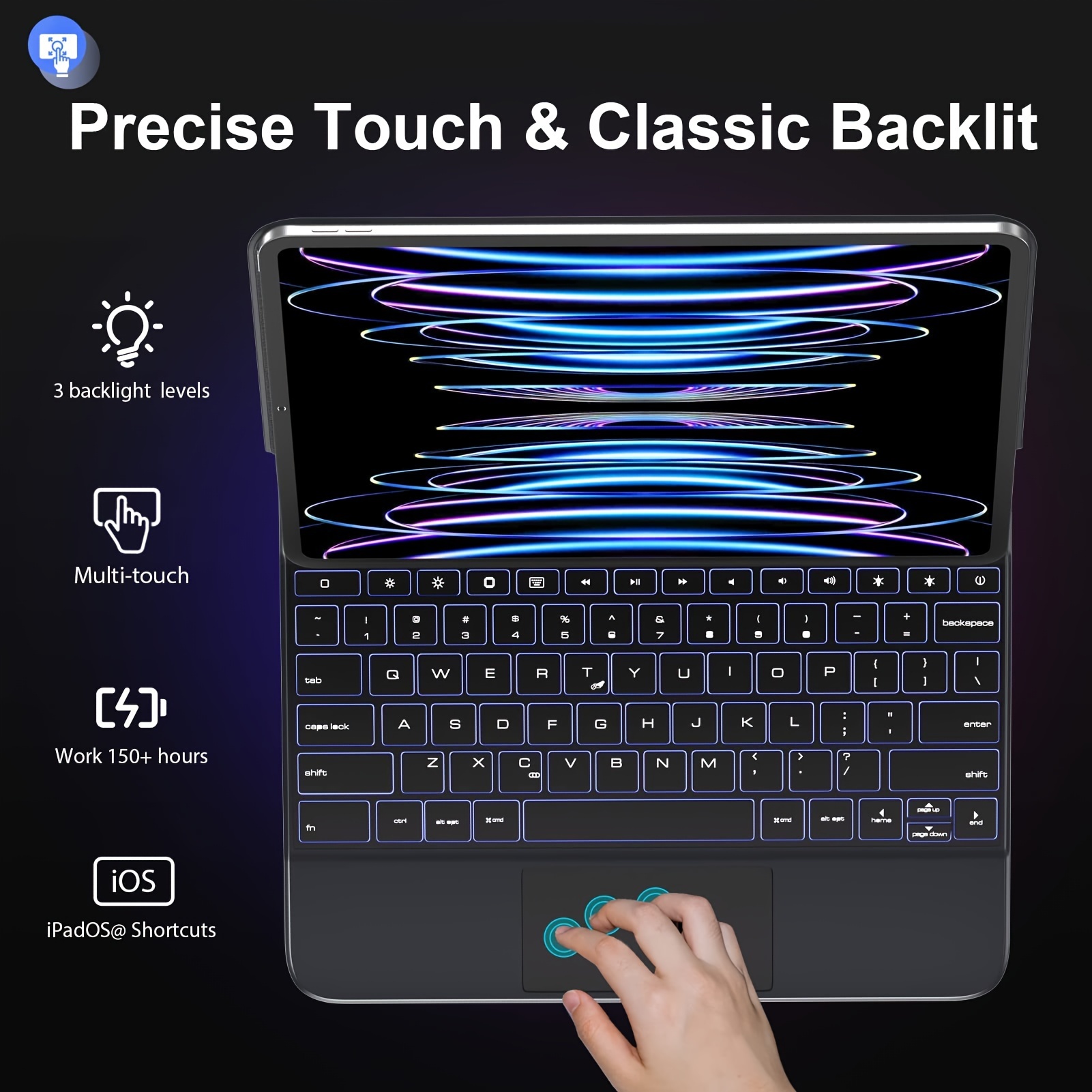 Ipad Pro 12.9 2022 2021 2020 2018 Étui avec clavier et souris, support  rotatif Ipad Pro 12,9 pouces 6ème 5ème 4ème 3ème génération Keyboard Case  avec souris