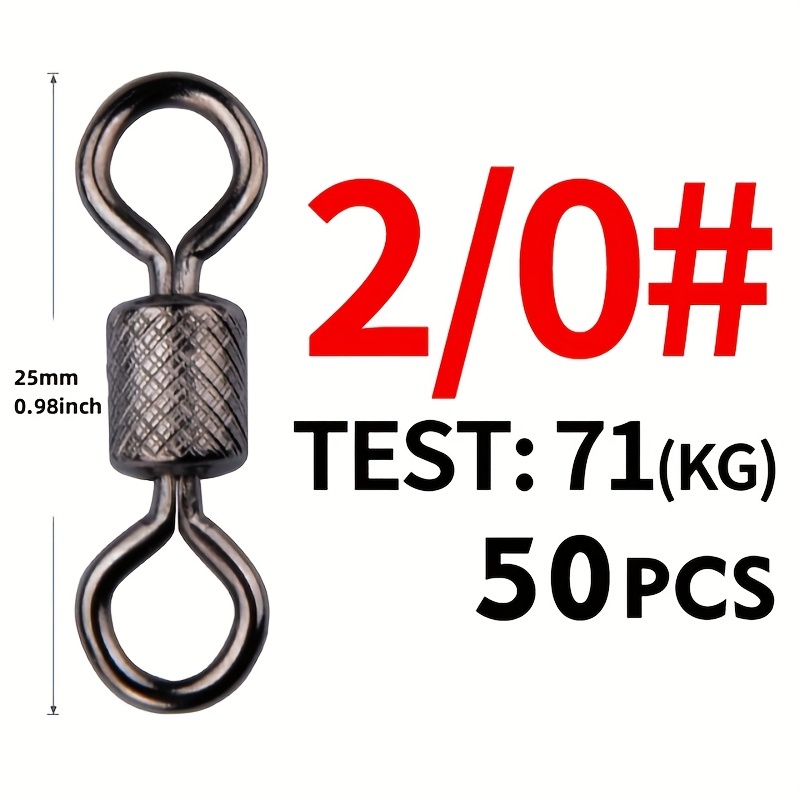 50PCS/Lot Fishing Swivels Ball Bearing Swivel With Safety Snap Solid Rings  Rolling Swivel For Carp Fishing Accessories