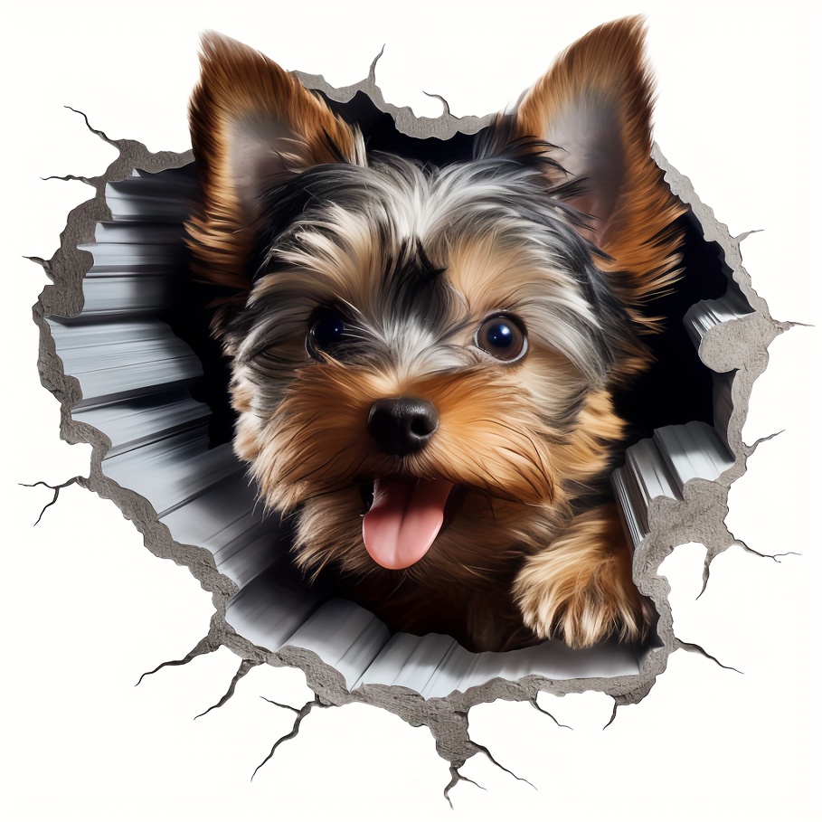 4 In 1 3d yorkshire terrier aufkleber Tieraufkleber - Temu Germany