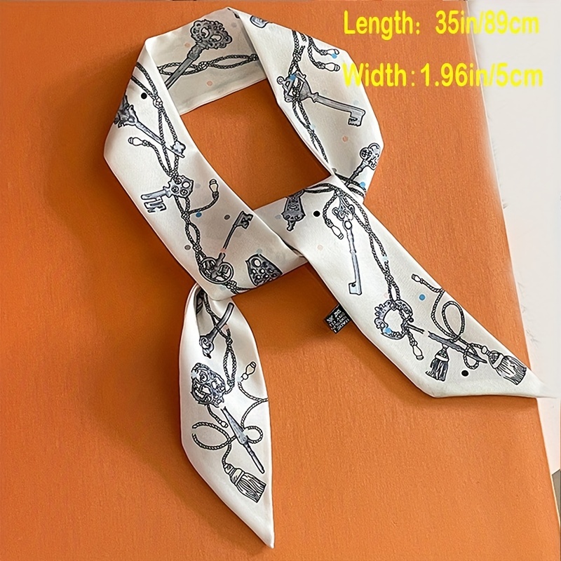 New Silk New Small Women Fashion Scarf Hair Bag Handle Decoration Tie  Multifunction Hand Ribbon Printed Streamers