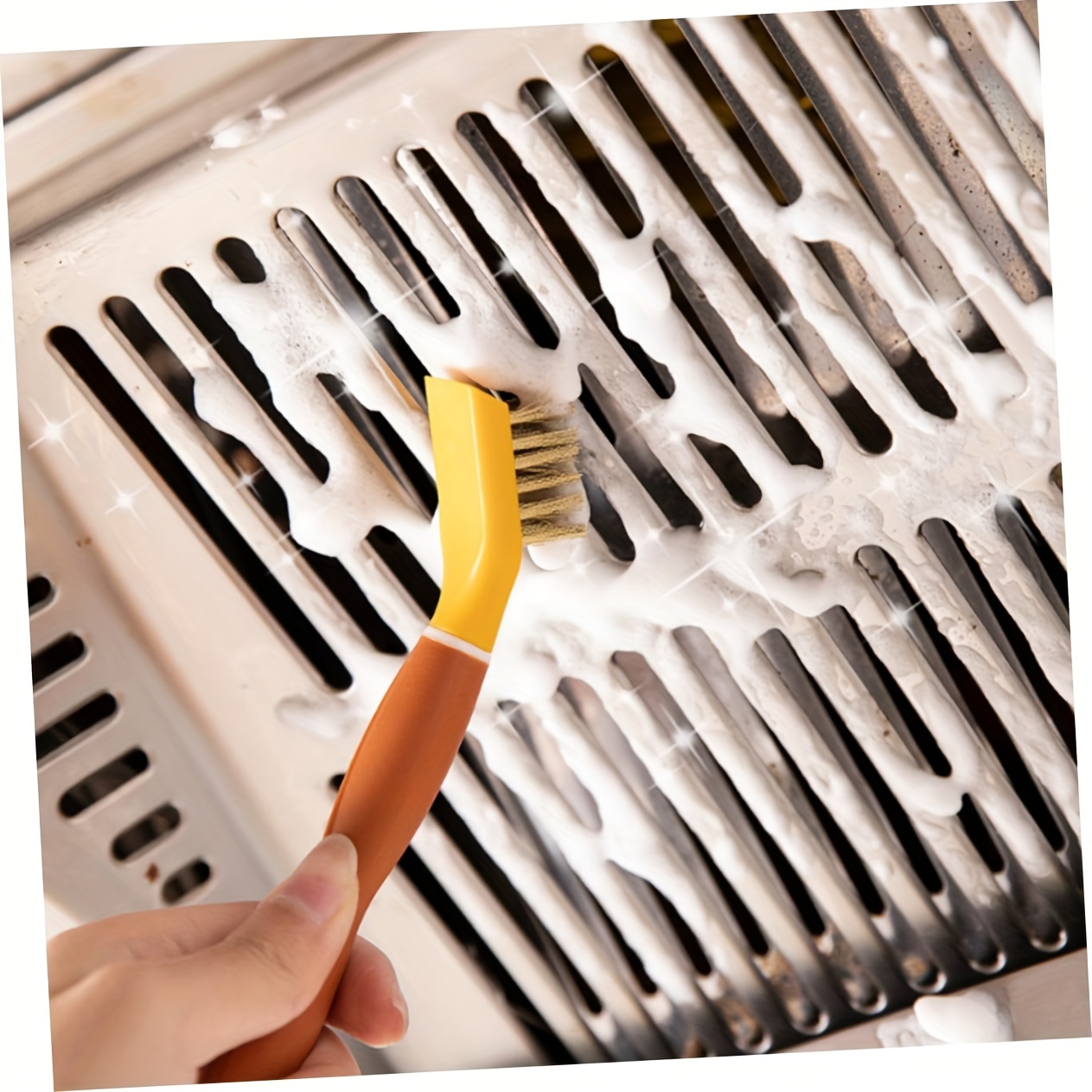 1Pc Range Hood Plastic Cleaning Scrub Brass Wire Brush Cooktop Scraper  Metal Scrubber Brushes For Kitchen Gas Stove Clean Tool