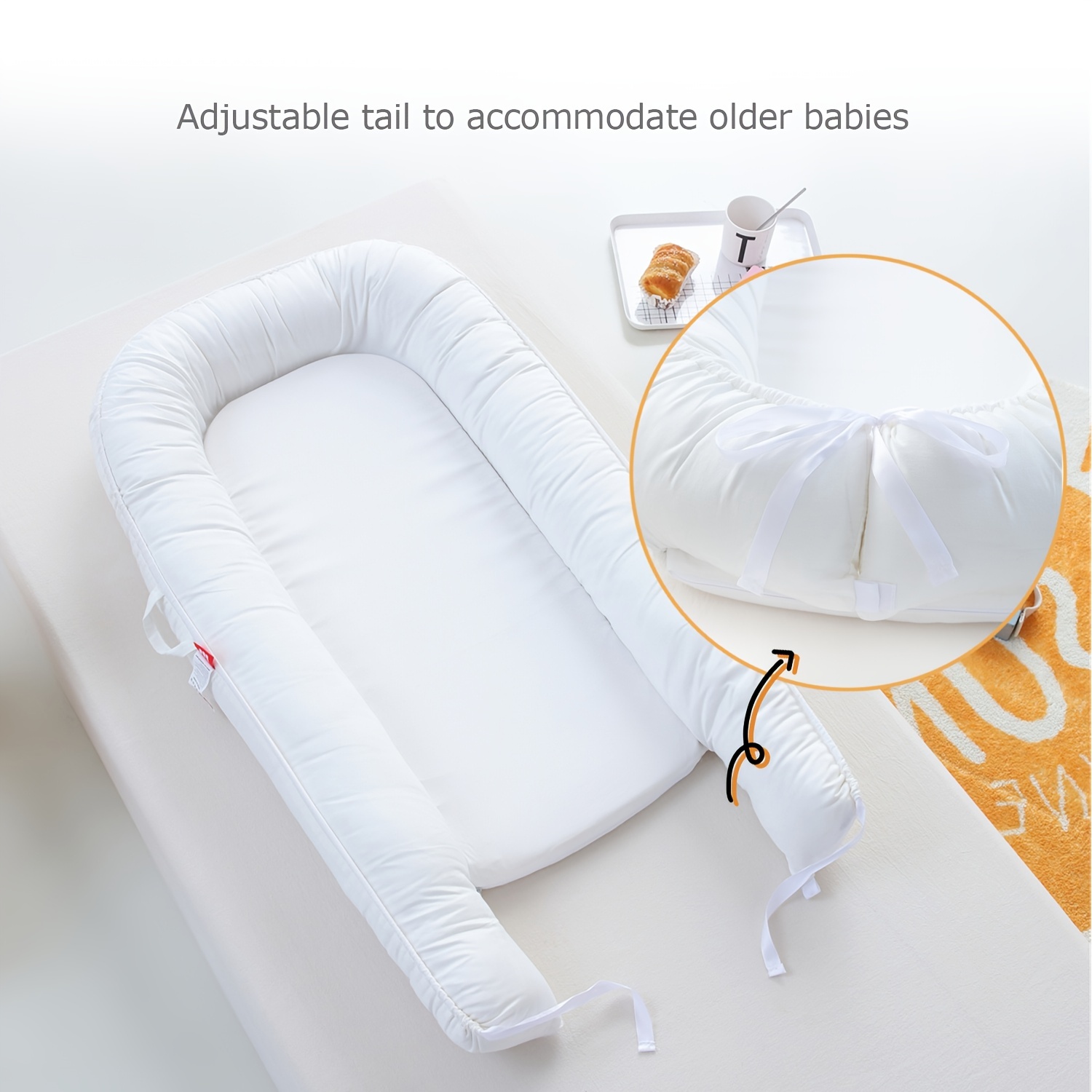 GIEFRNE Tumbona de bebé nido para bebé de 0 a 12 meses suave y transpirable  de algodón ajustable para recién nacidos asiento portátil para el suelo